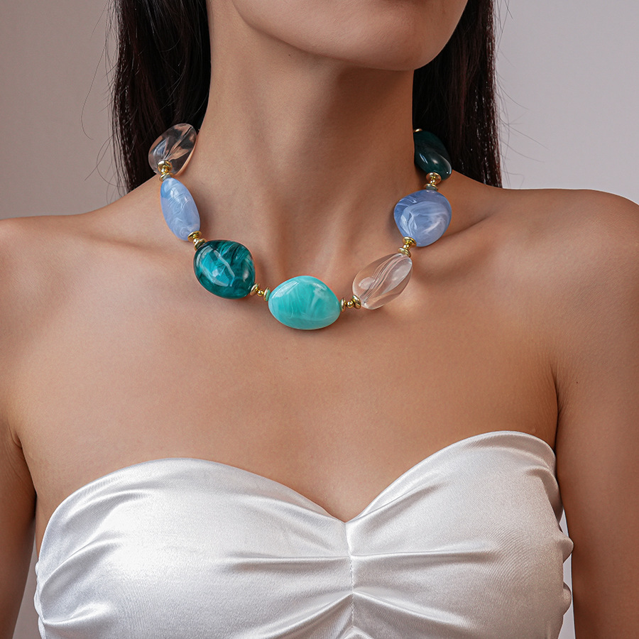 Collier À Pendentif Coquillage Et Étoile De Mer Perles Acrylique_voghion.com