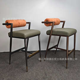 跨境欧美吧椅轻奢吧椅酒店餐厅会所商务洽谈椅吧台椅酒商用吧椅