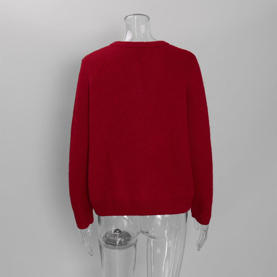 Áo khoác cardigan len nữ cổ tròn dài tay cài một hàng cúc phong cách retro thanh lịch — Màu trắng, Màu xám đậm, Xanh da trời, Xanh lá cây chi tiết 36