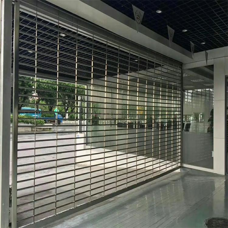 Subway entrance hollow electric stainless steel ventilation breathable light transmission rolling shutter door parking lot entrance anti-theft net style