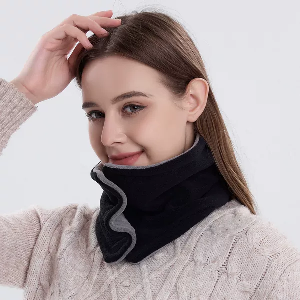 Winter Olympic Velvet Double-Sided Snap Neck Fashion All-Match Fake High Neck Outdoor Sports Cold-proof Warm Neck Protection Neck Sleeve