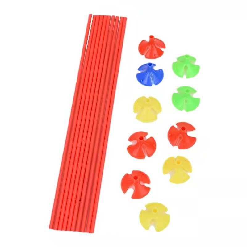 Paja de papel rojo con varilla de globo de soporte 1 pieza