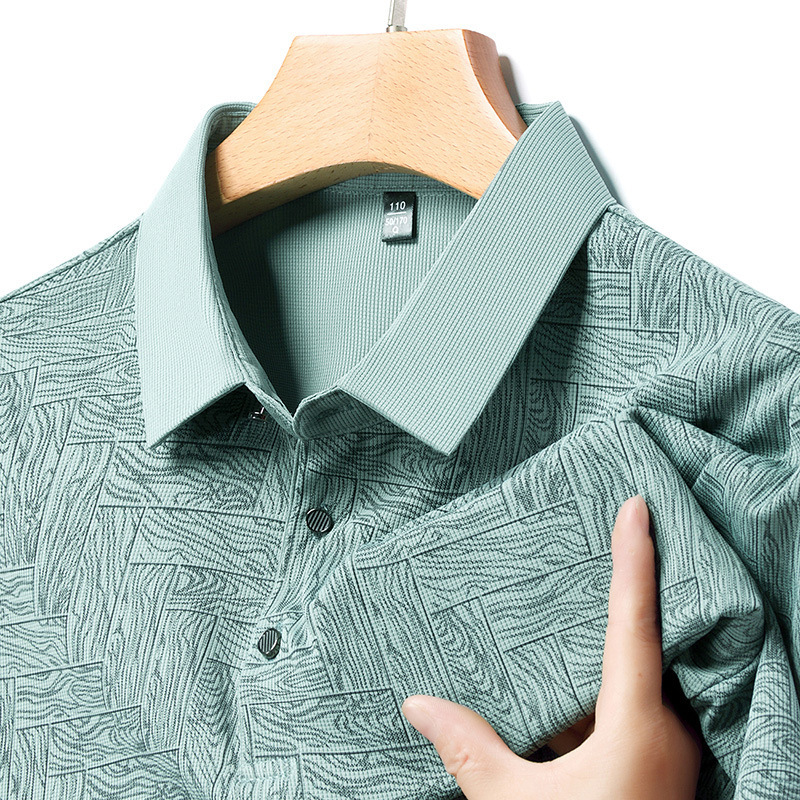 Short-sleeved POLO Shirt Men's Summer Plaid Half-sleeved Young and Middle-aged Fashionable Casual Lop T-shirt Trendy Top for Men T