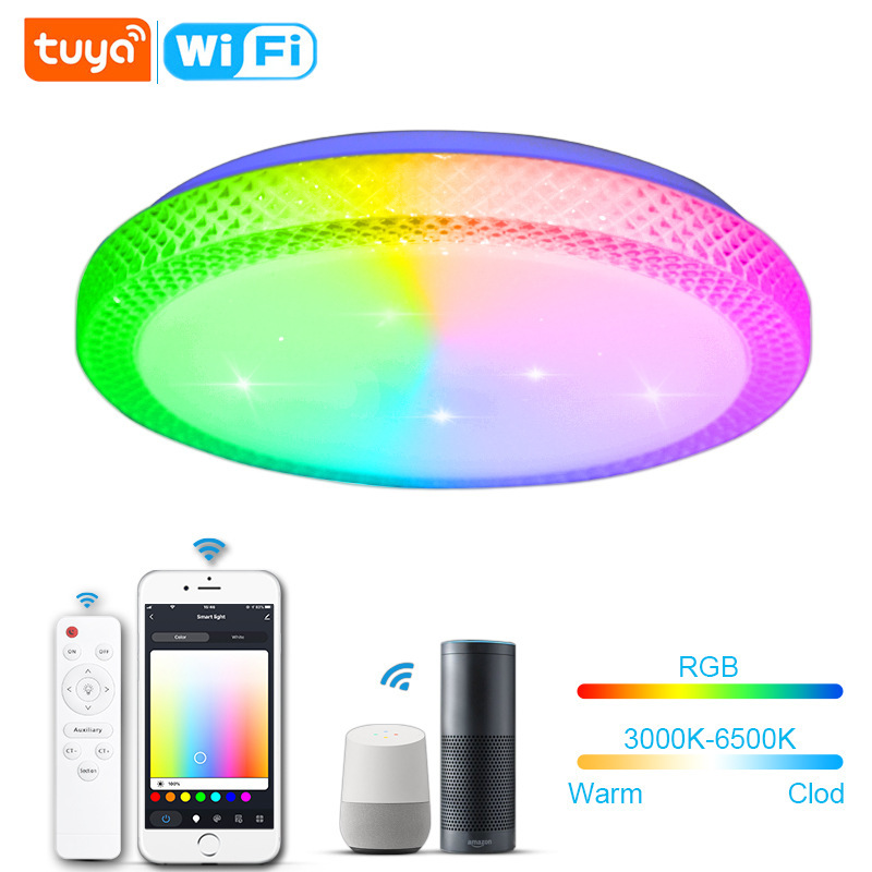 TUYA smart LED ceiling light WiFi modern minimalist bedroom light small Tmall Genie Google audio control