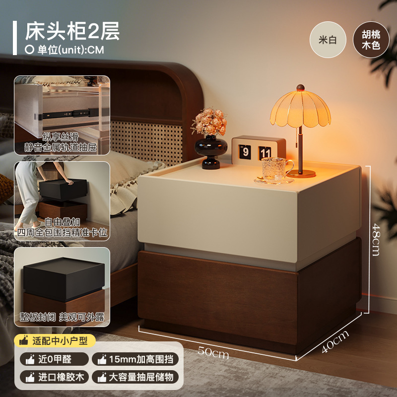 Todo el armario de cabecera de madera sólida creativo casero armario de almacenamiento de dormitorio 2025 nuevo armario de cabecera de cama de estilo medieval