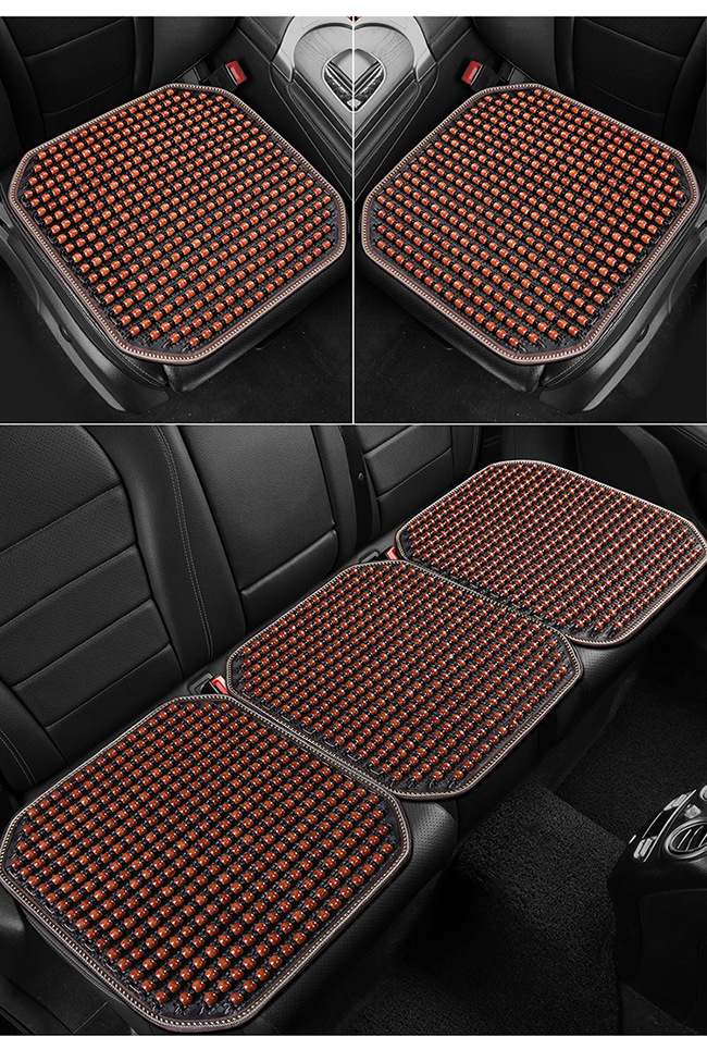New Car Seat Cushion, Summer Cooling Pad, Single Piece Breathable and Ventilated Car Seat Mat, Wooden Bead Ice Silk Heat Insulation Seat Cushion for Car Use