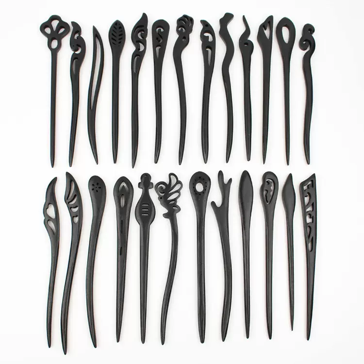 发簪木簪古风手工发饰汉服头饰盘发器挽发簪仿黑檀木简约束发簪子