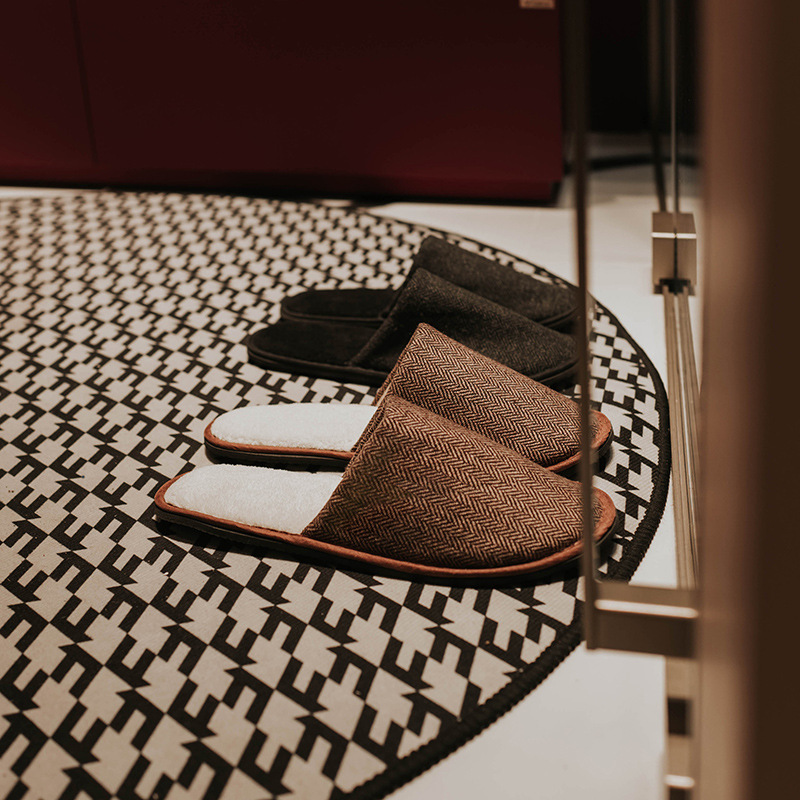 Japanese style home style beauty salon Club hotel bed & breakfast disposable thickened washed woven woolen herringbone pattern slippers