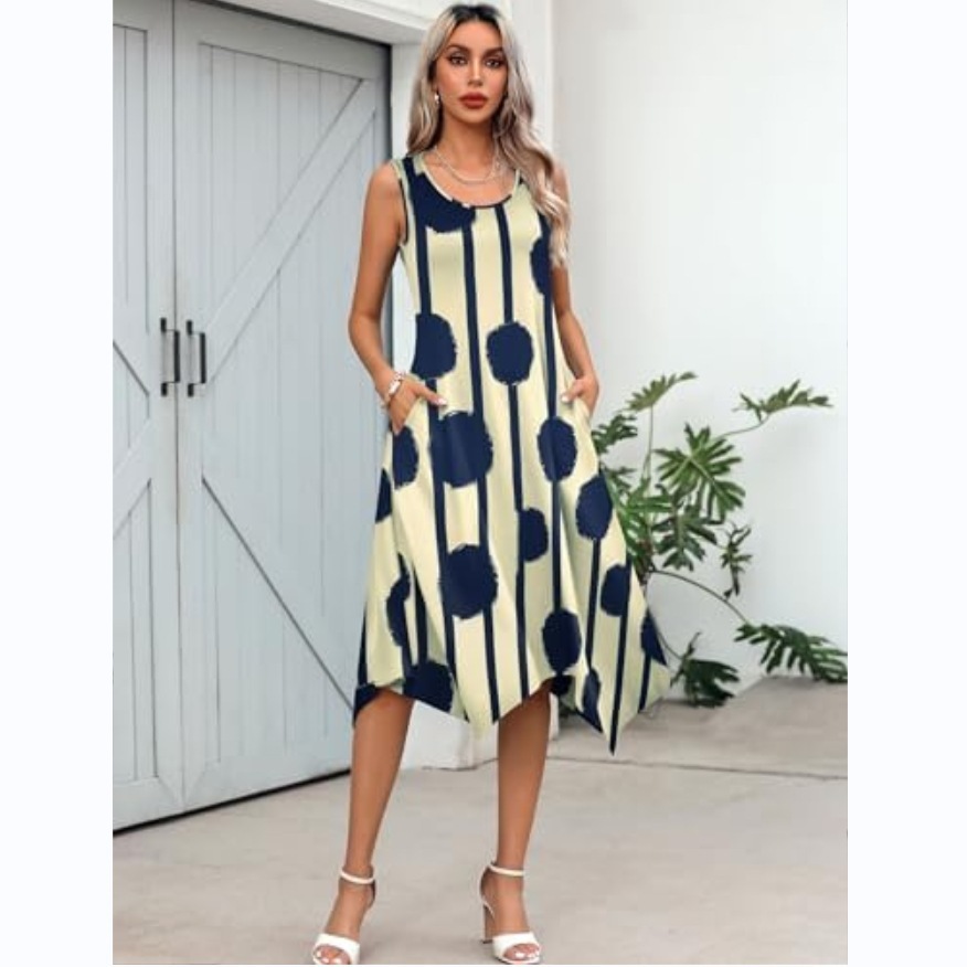summer long fashionable dress sleevless