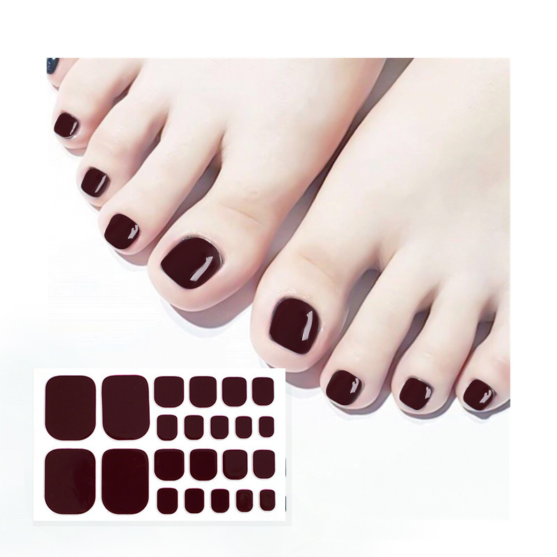 Beauty stickers 2022 new Japanese and Korean toenail stickers waterproof solid color toenail stickers net red nail stickers wholesale