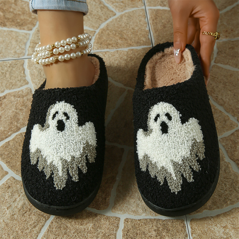 Cross-border in stock wholesale foreign trade hot Halloween new cotton slippers for men and women home winter skeleton screaming cotton slippers Cross-border in stock wholesale foreign trade hot Halloween new cotton slippers for men and women home winter skeleton screaming cotton slippers