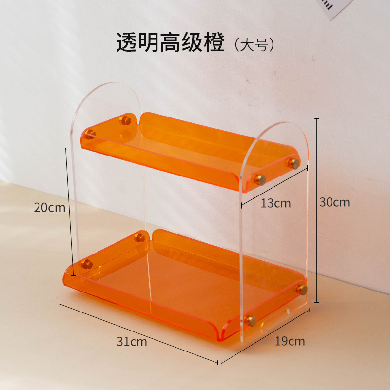Nórdico acrílico rack de almacenamiento de escritorio ins estilo salón dormitorio estante de exhibición organizador de cama