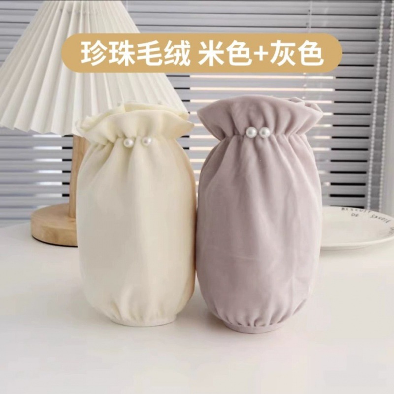 Velvet cute solid color sleeves