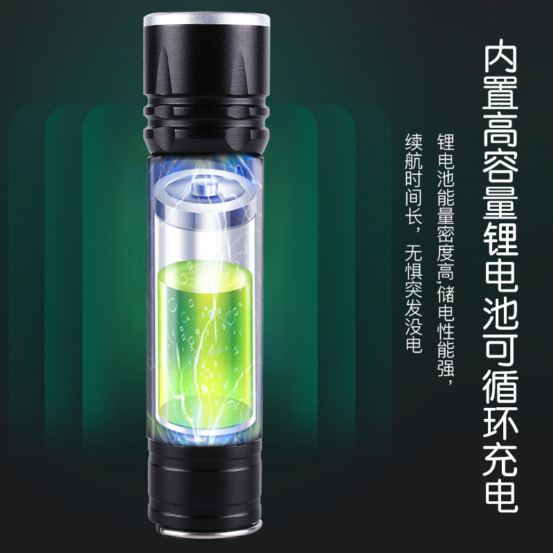 Lintera de luz intensa transfronteriza led zoom brillante remoto magnet de reparación de automóviles de mano al aire libre linterna de iluminación intensa