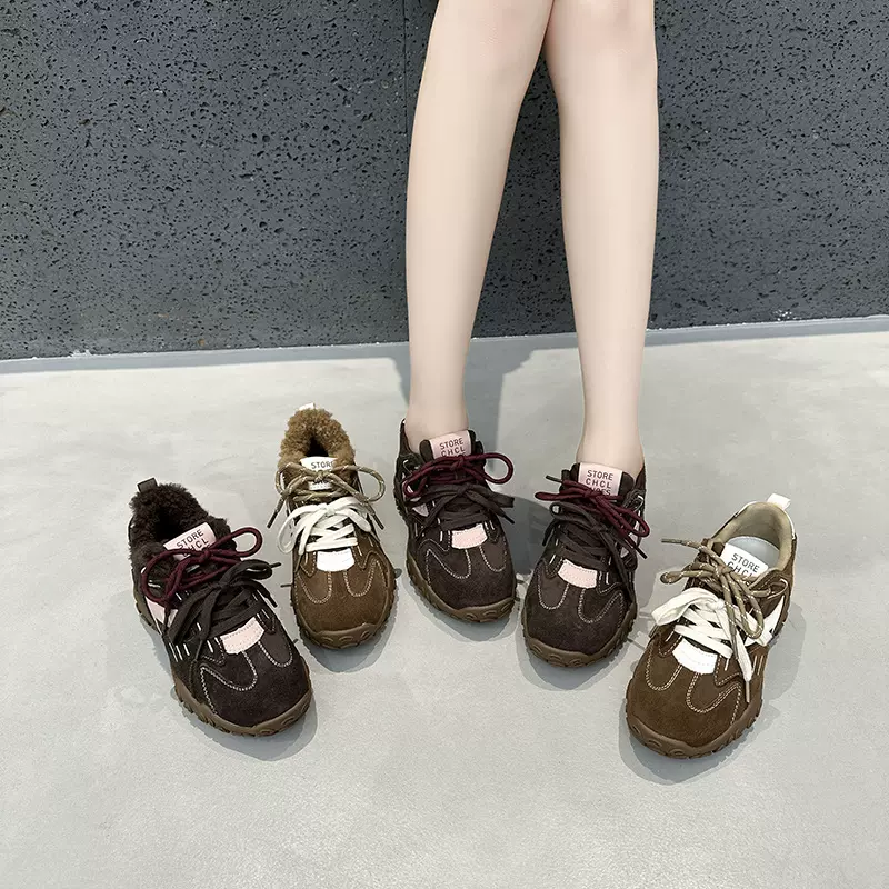 爆款香缇内增高卡德训鞋女厚底百搭休闲2024年秋冬小众阿甘鞋潮