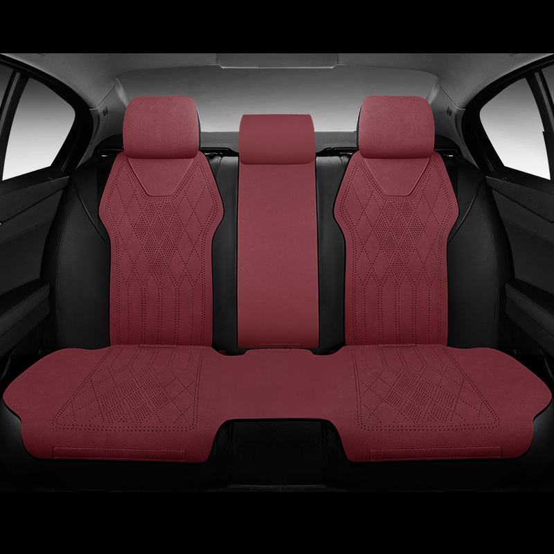 Car Seat Cushion, Universal for All Seasons, Breathable Suede Leather, High-End Saddle Cushion, Suede Perforated Seat Cover, Winter Small Waist