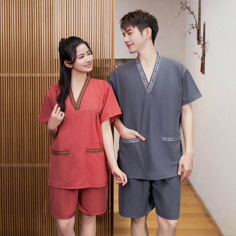 고급 공마 칸 김이 의류 여성 목 의류 마사지 사우나 의류 남성 발 목욕 의류 호텔 목욕 복 물리 치료 의류 도매