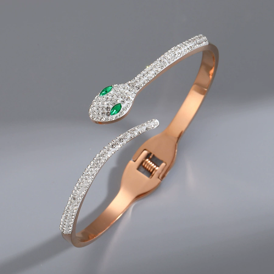 Golden women's bracelet stainless steel, zirconium, jewelry, accessory, pink gold, high-end, light luxury style