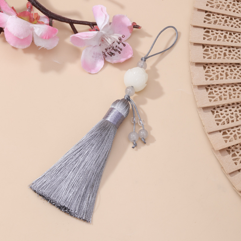 8cm三层莲花流苏手工diy手机吊穗车内吊坠包包挂件挂饰厂家批发款|undefined