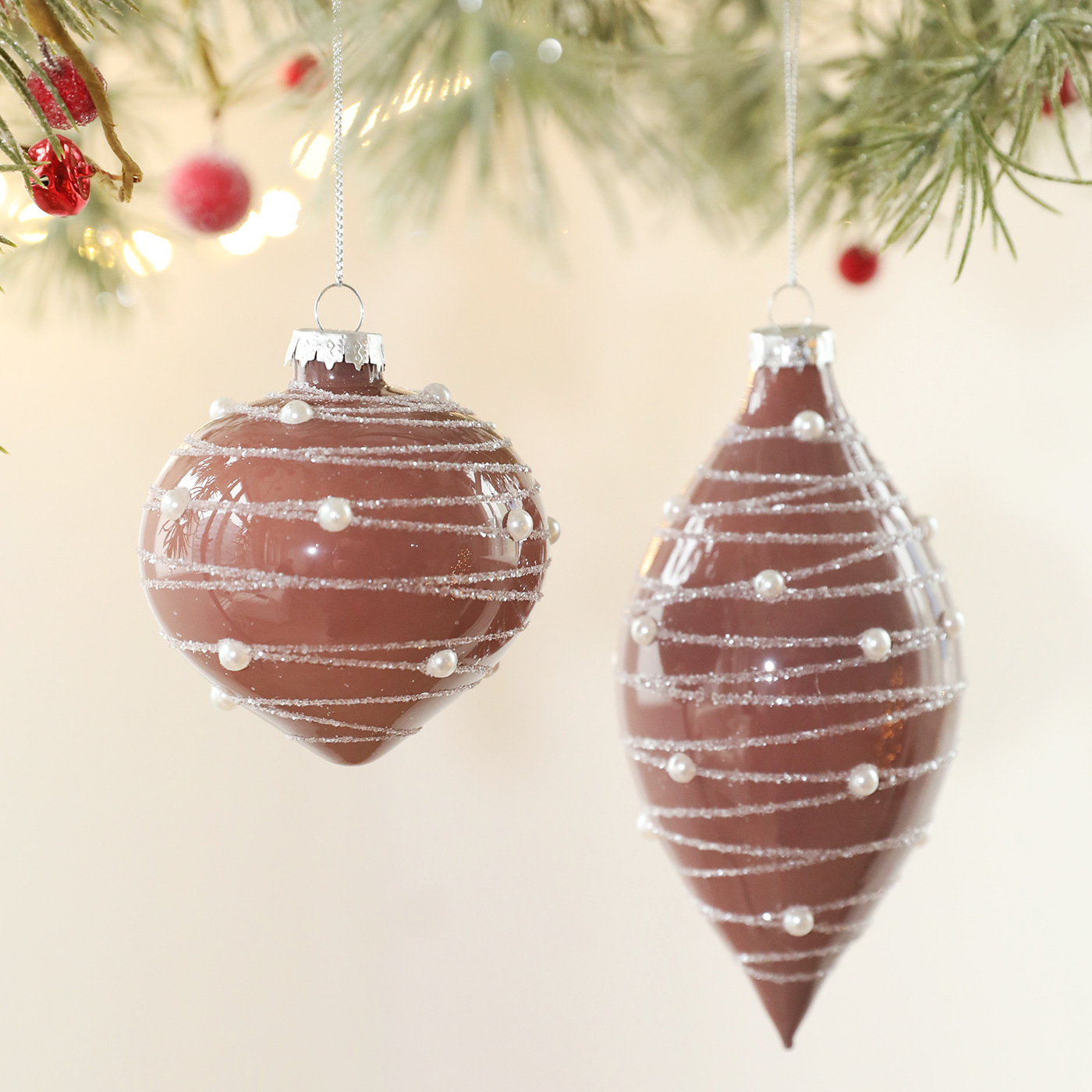 Color transfronterizo bola de vidrio de forma especial gotas brillantes cebolla bola de Navidad colgante árbol de Navidad colgante decoración de bola colgante