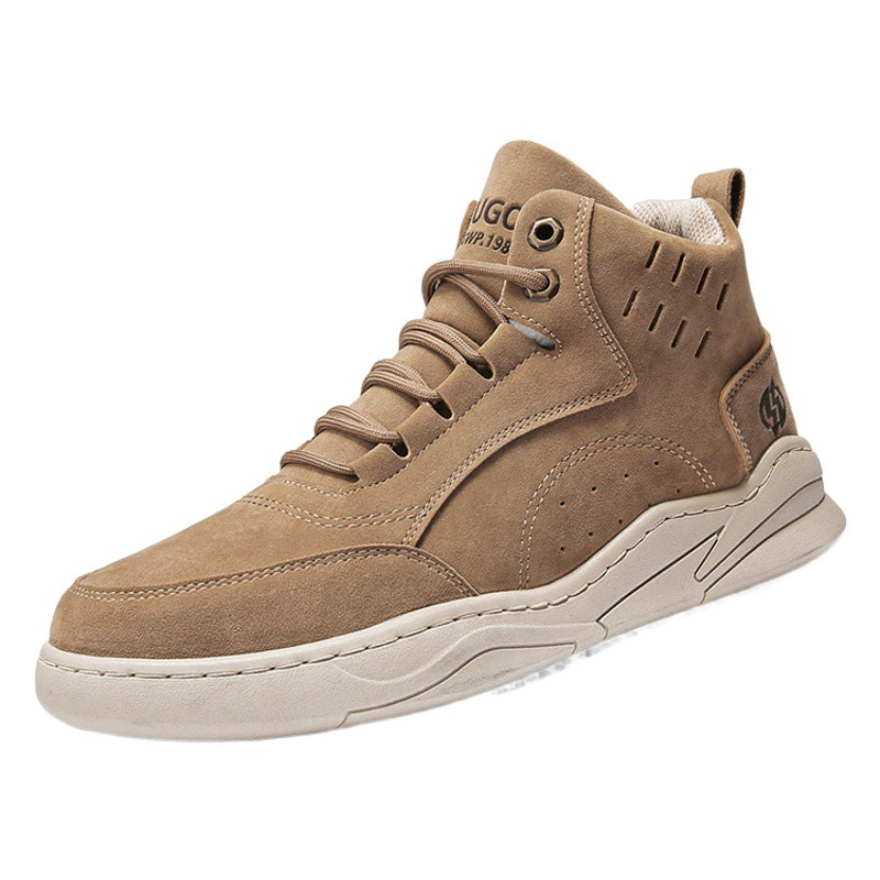 Осенне-зимние высокие туфли, Мужская теплая хлопчатобумажная обувь на флисовой подкладке, Спортивная мужская обувь для отдыха на открытом воздухе, ботинки Martin, Нескользящие зимние ботинки
