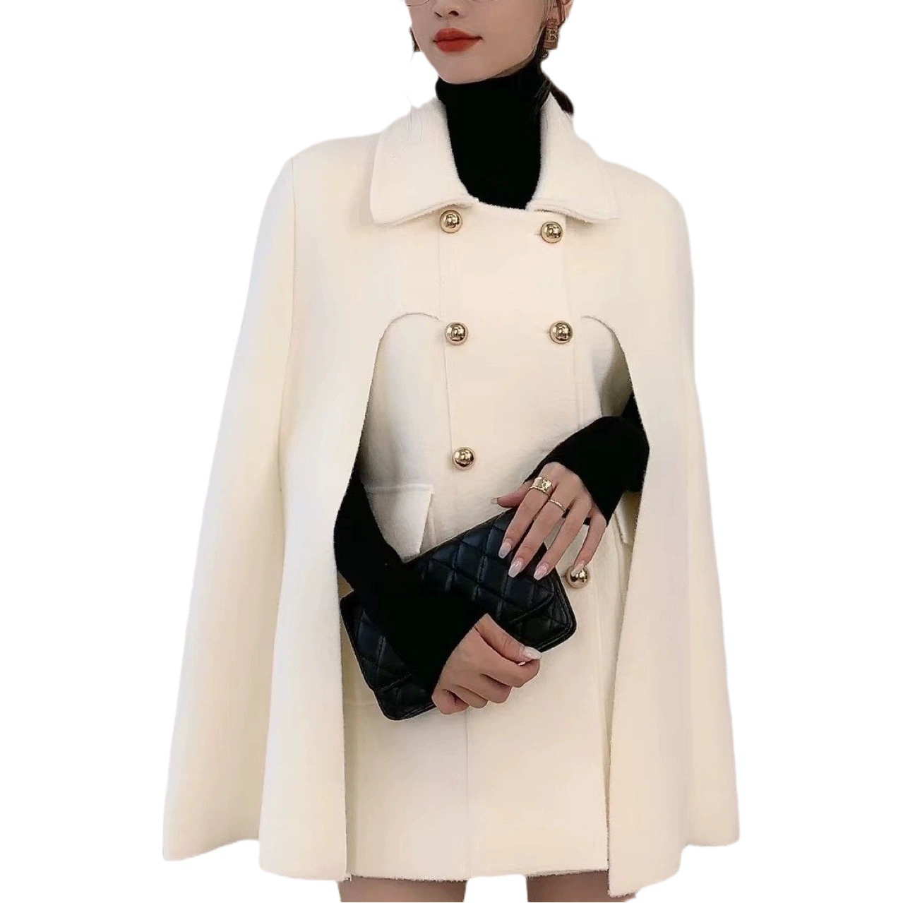 Новая модная однотонная накидка-шаль/жакет на осень-зиму 2025 года: стильный и элегантный вязаный кардиган в стиле «Маленький Шанель» для женщин