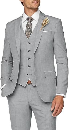 Nuevo traje de hombre conjunto de tres piezas casuales de negocios banquete de baile delgado traje de boda vestido de playa