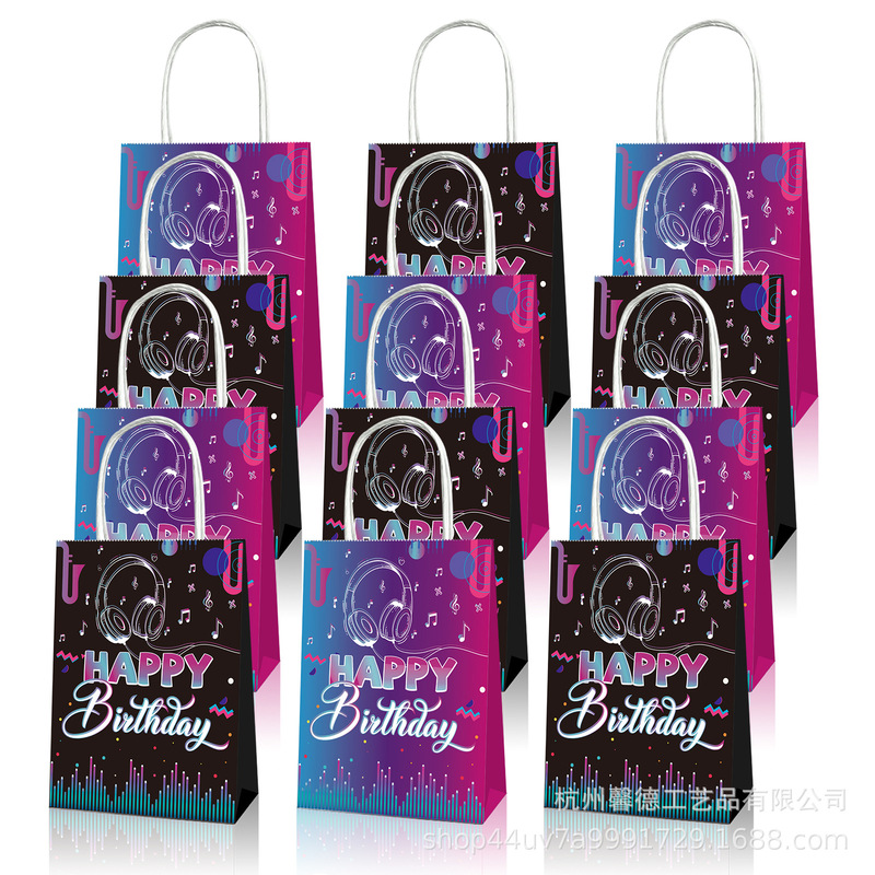 BD034 Special Tiktok Tiktok Handbag Happy Birthday Party Candy Gift Flat Paper Bag