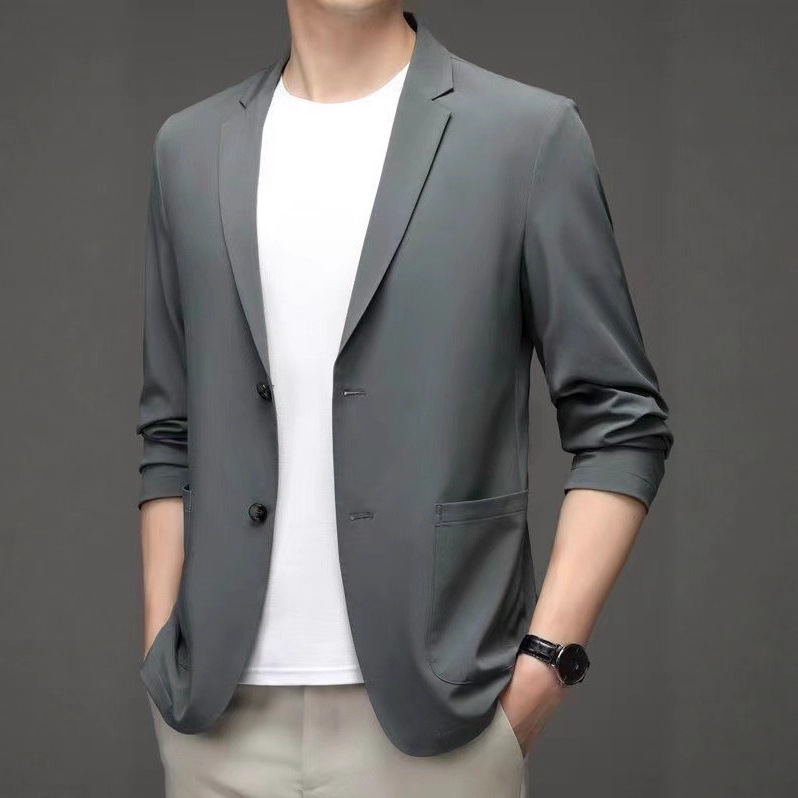 Spring and Summer New Plus Size Sun Protection Light and Mature Men's Casual Small Suit Light Business Suit Jacket
