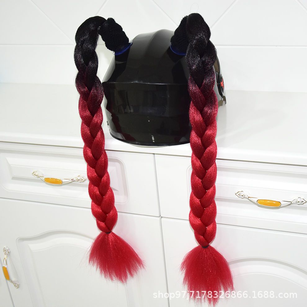 Motuoche – Auto Parts and Accessories Full Helmet Takeaway - black-and-dark-red-braids-pair