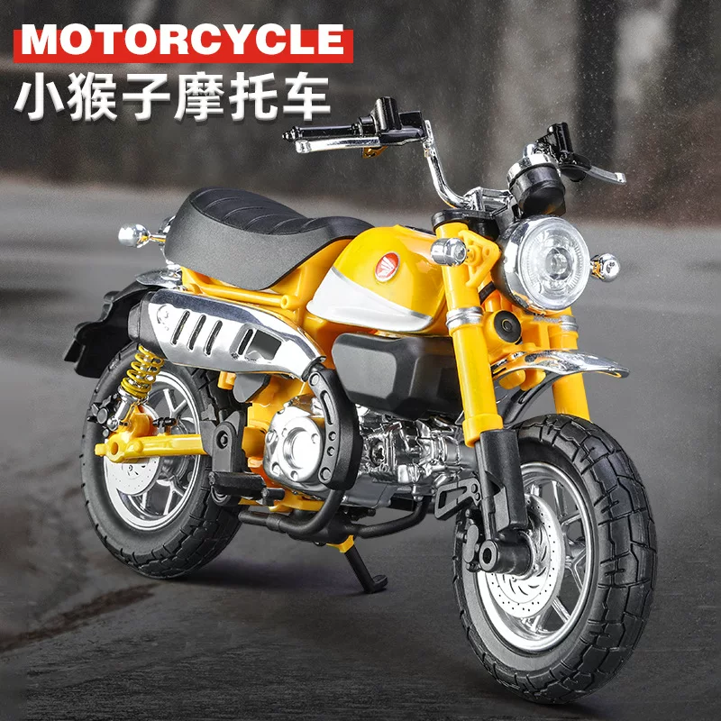 华一 Honda, мотоцикл, реалистичная металлическая модель автомобиля, минифигура, игрушка, масштаб 1:12, обезьянка