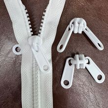 厂家直销黑白色5号树脂拉链双面拉头全塑消磁防静电拉锁现货批发