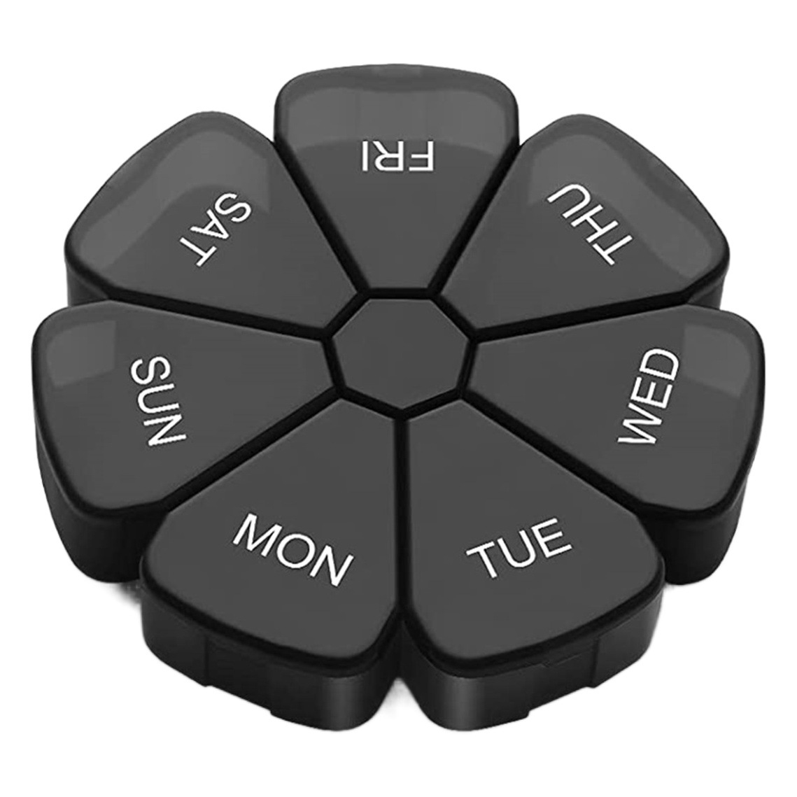 Venta directa de fábrica siete días a la semana Arco Iris 7 pétalos rejilla redonda grande escritorio vitamina pescado bolas almacenamiento píldora caja