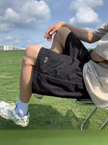 Purple Quick-Dry Airborne Shorts for Women and Men, Summer Sports Casual Couple's Five-Pocket Pants, Solid Color Ice Silk Pants, Trendy