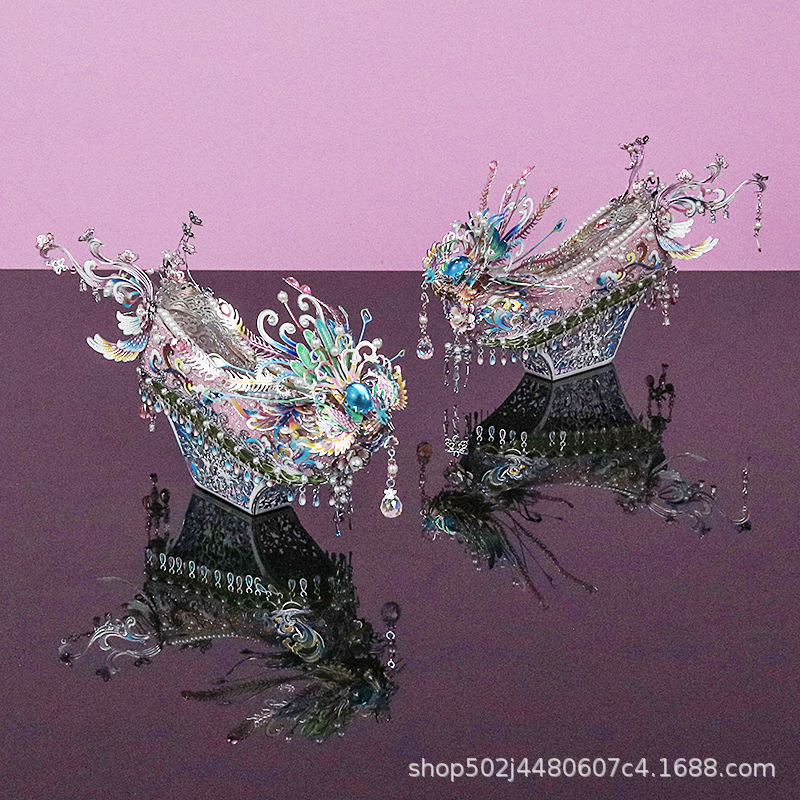 Gangda Fendai シルバーフェニックスクラウン DIY 手作り素材中国風組み立てモデル 3D 立体金属パズルウェディングギフト