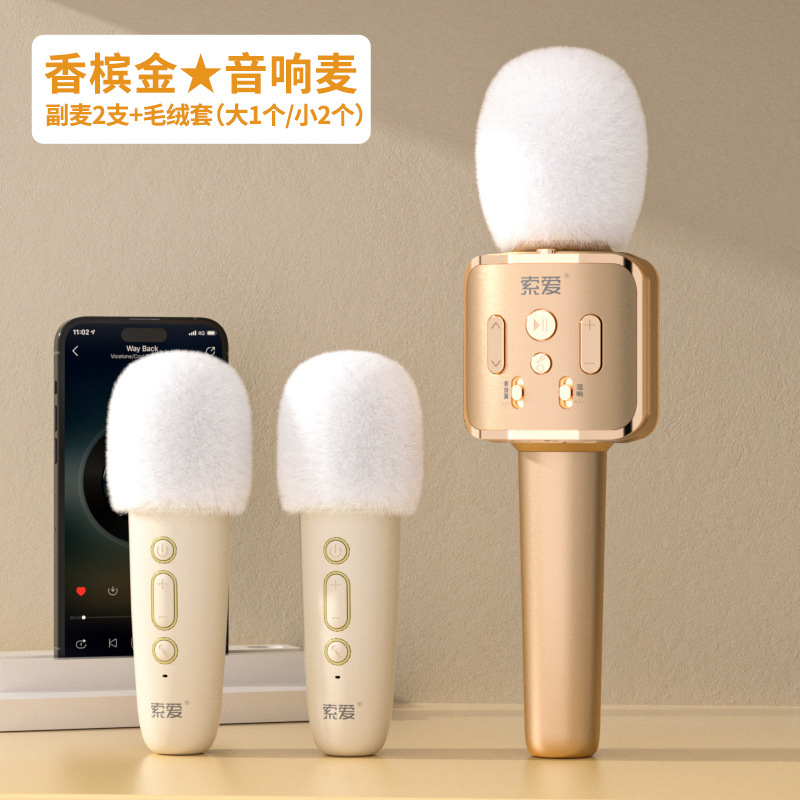 SOAIY索爱MC9S话筒音响一体麦克风无线蓝牙k歌儿童唱歌小扩音器|undefined