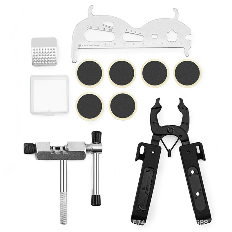 Herramienta de reparación de bicicletas eje central conjunto de combinación de llave volante conjunto de montaje y desmontaje herramienta de reparación de cadena giratoria Reparación de desmontaje de vuelo