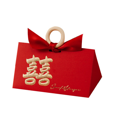 New Triangle Gift Box for Wedding, Premium Creative Handbag Gift Box for Marriage