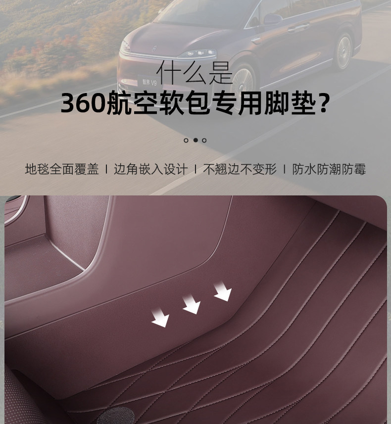Zhijie V9 Floor Mats 360 Airline Soft Pack 2026 Model Max+ Ultra+ Custom-Fit Full-Coverage Car Floor Mats