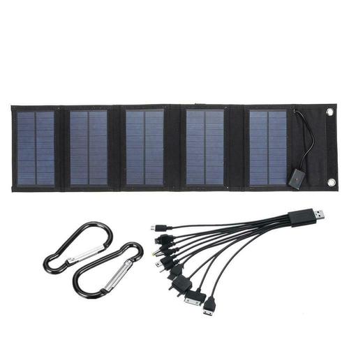 12W Solar Foldable Power Bank Charger, 70W Adjustable, 5V USB Outdoor Phone Portable Solar Panel Charger