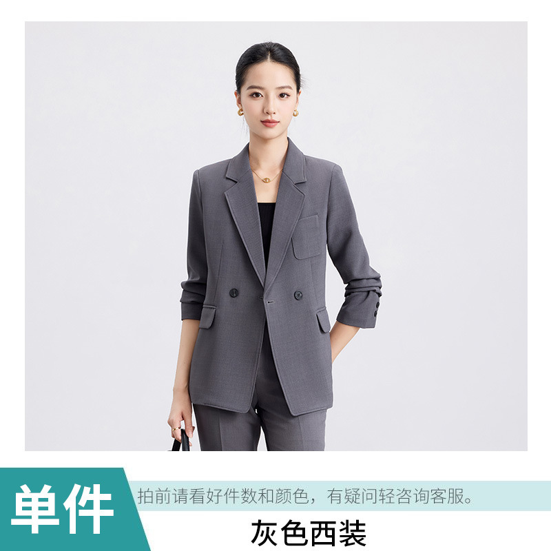 杏色西装套装女2025新款管理层职业正装职场通勤穿搭修身西服外套|undefined