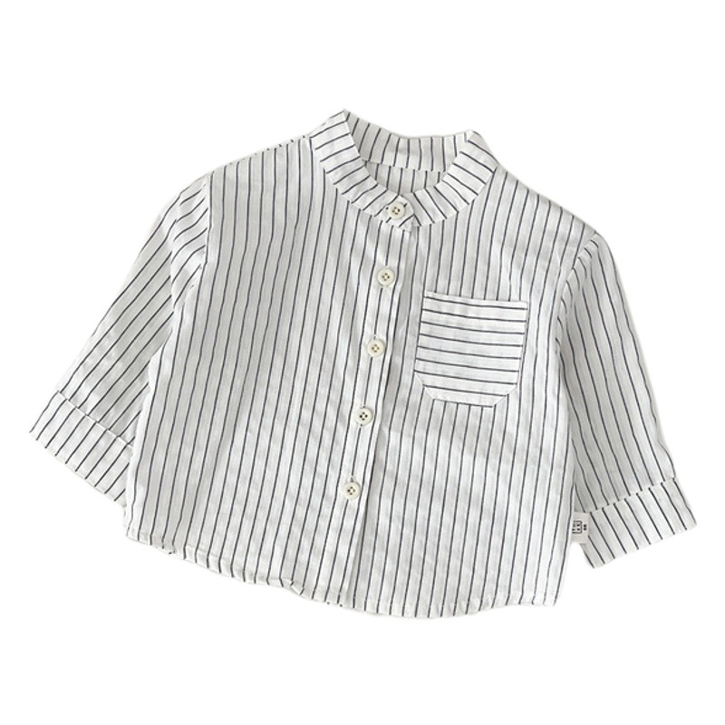 Camisa para niños 2024 primavera y otoño abrigo infantil bebé camisa de manga larga estilo coreano bebé rayas ropa a juego