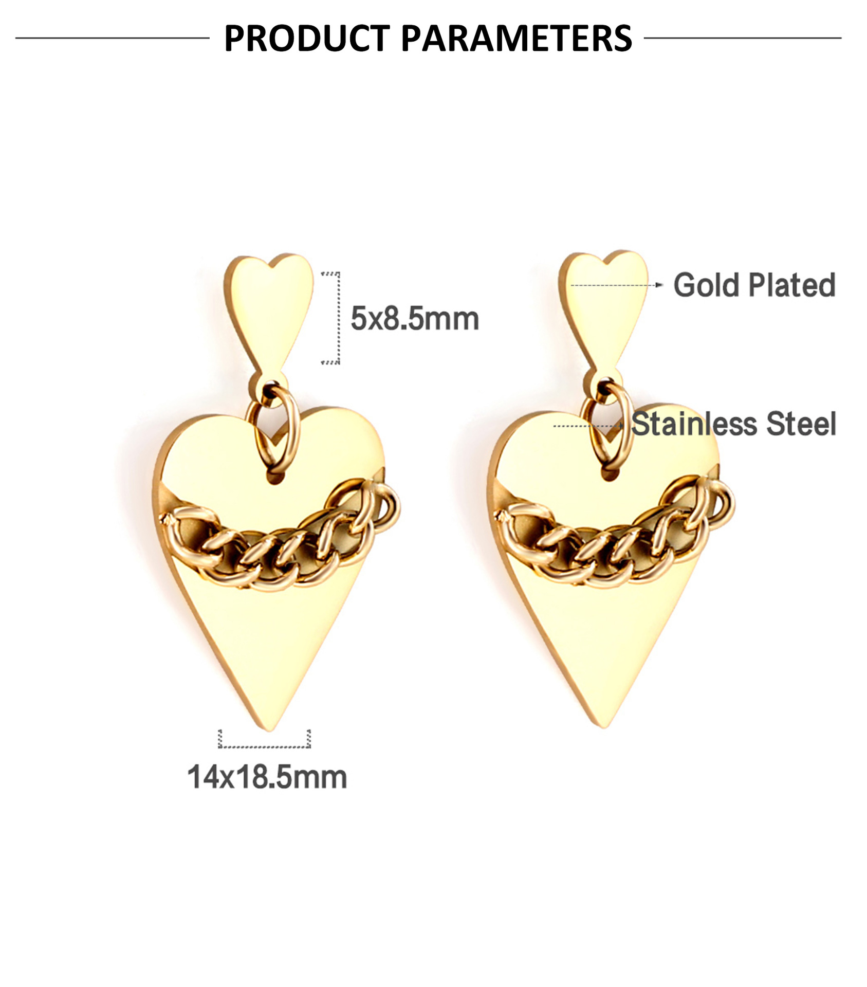 Fashion Geometric Stainless Steel Plating Earrings 1 Pair