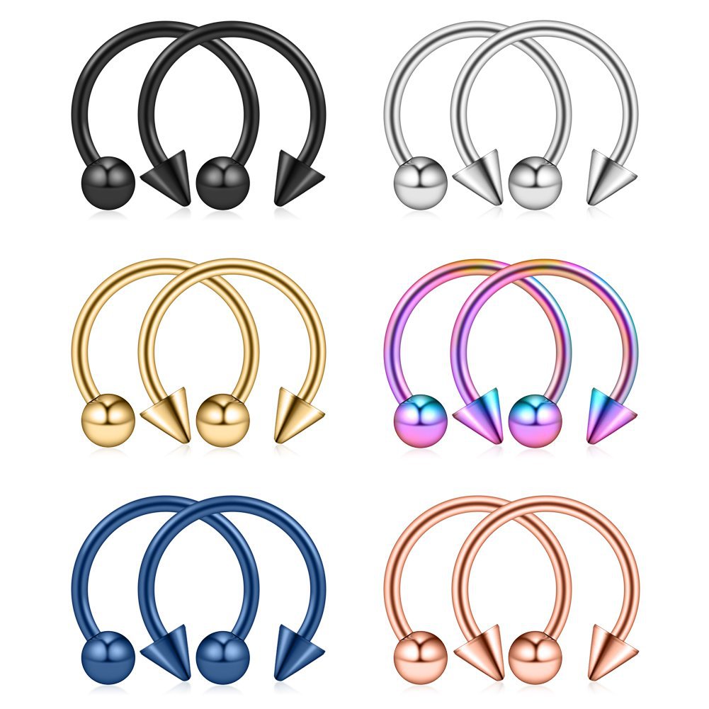 Nasenpiercing-Schmuck im europäischen und amerikanischen Stil aus Edelstahl, galvanisiertem Titanstahl, C-förmig, Ohr- und Lippenpiercing-Schmuck_voghion.com