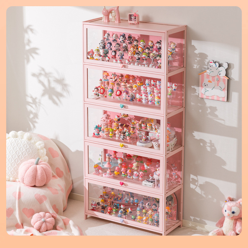 Hand-built figure showcase home blind box display痛柜decorations dust-proof glass display cabinet living room model