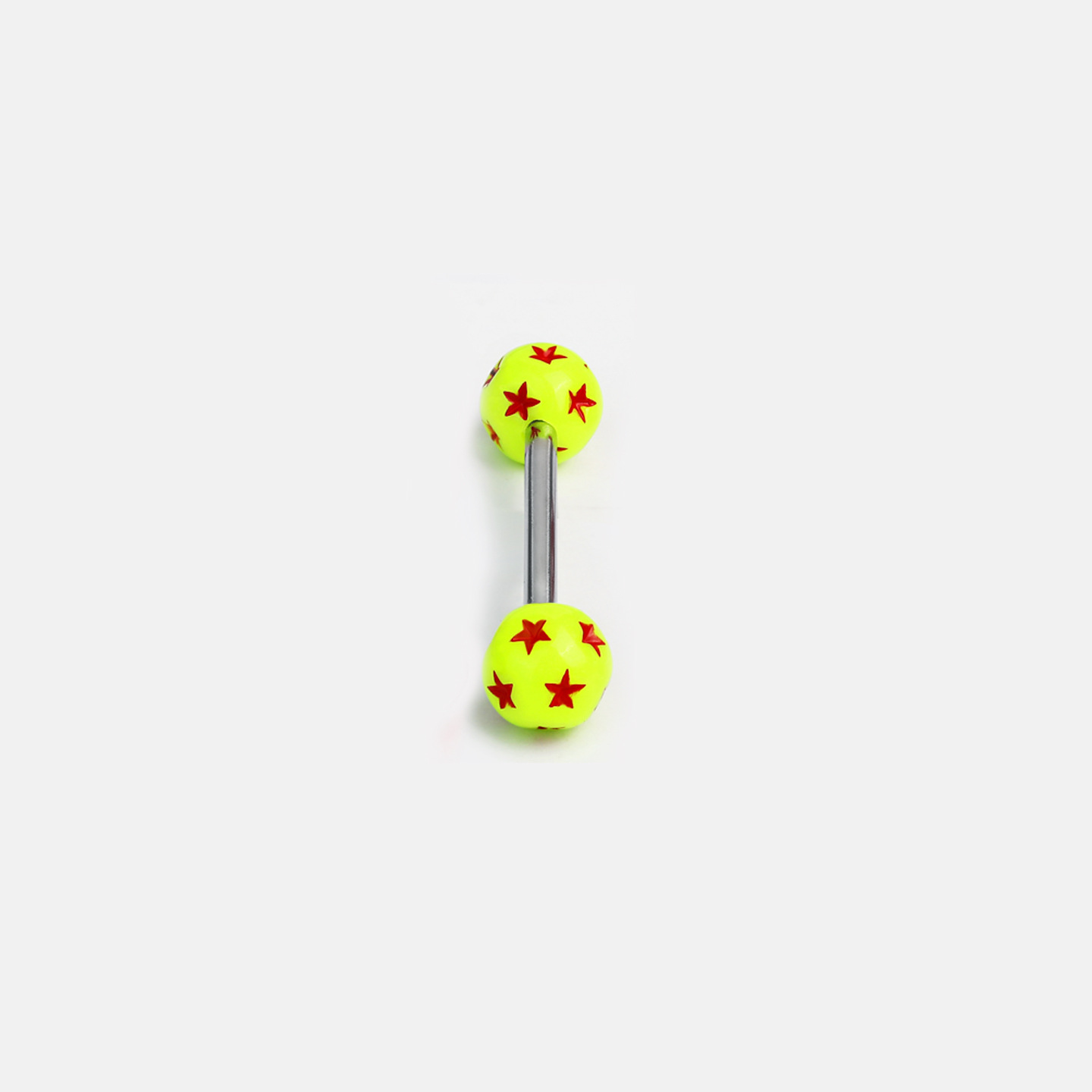 Double-Headed Round Ball Five-Pointed Star Tongue Barbell, 10 Colors Acrylic, European & American Trendy Body Piercing Jewelry, Wholesale detail image 13