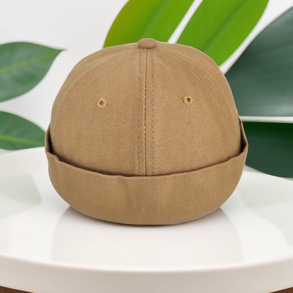 Sombrero de algodón nuevo sombrero de caballero retro primavera y otoño delgado sombrero de hombre de moda casual joven de mediana edad sombrero de piel de melón