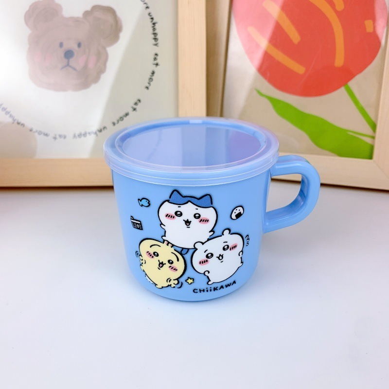 子供用ハンドルウォーターカップ幼稚園ドリンクカップステッチクロミ蓋付き漫画ミルクカップドリンクカップ|undefined