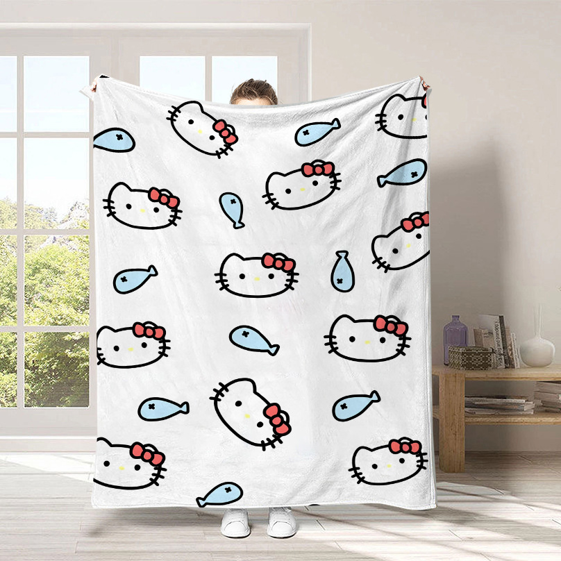 Monopolio transfronterizo de dibujos animados Sanrio mantas para niños lindas Hellokitty flange mantas de peluche cuatro estaciones mantas de peluche
