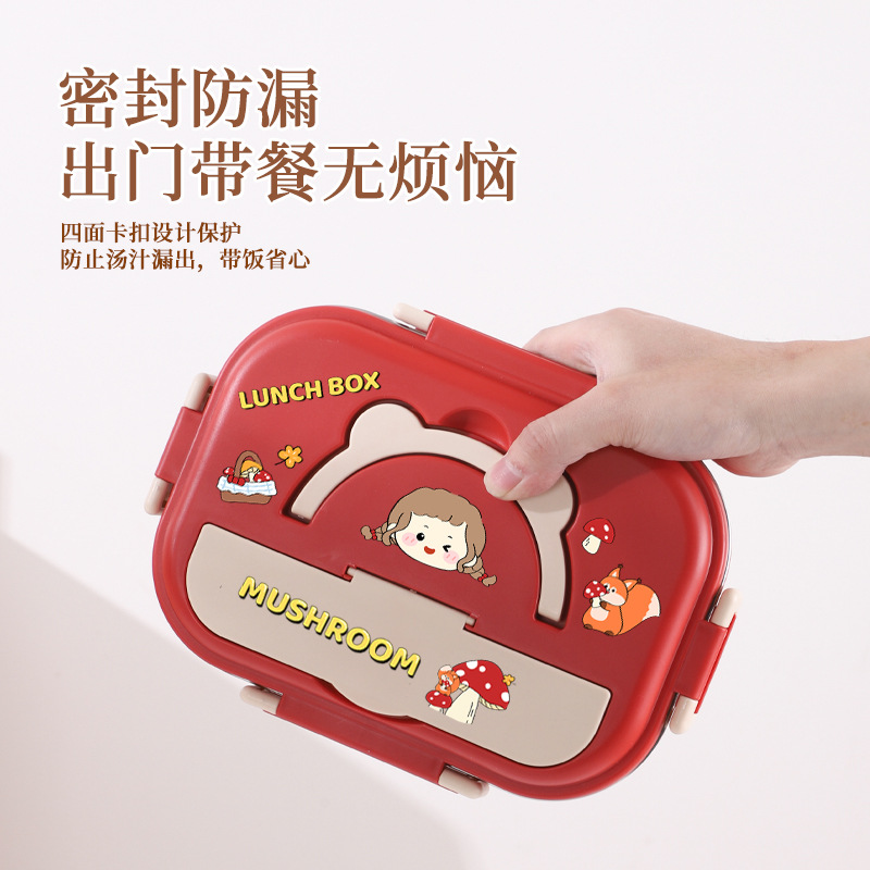 Fiambrera de acero inoxidable 304 de grado alimenticio Fiambrera para trabajadores de oficina, niños y estudiantes Fiambrera para platos divididos, caja bento para cantina